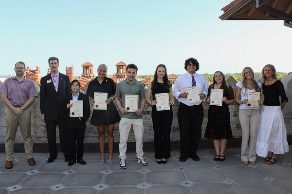 Representation of the achievement named '11 Flagler Students Install Innaugural Kappa Mu Epsilon Chapter'.