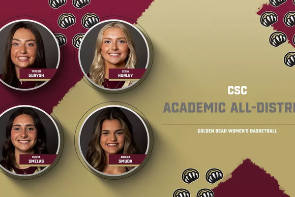 Representation of the achievement named 'Quartet from Women's Basketball receive 2026 CSC Academic All-District Recognition'.