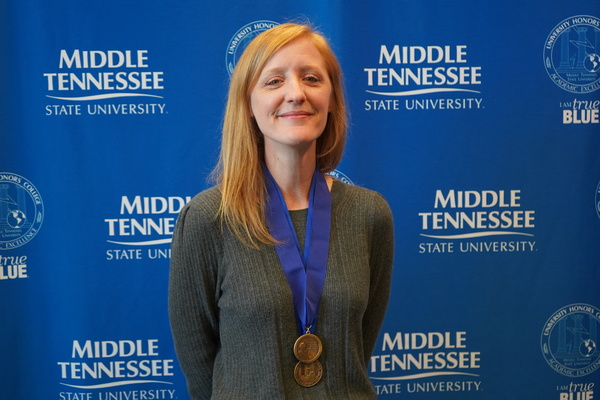 Representation of the achievement named 'Elizabeth Lawrence successfully defends Honors thesis at MTSU'.