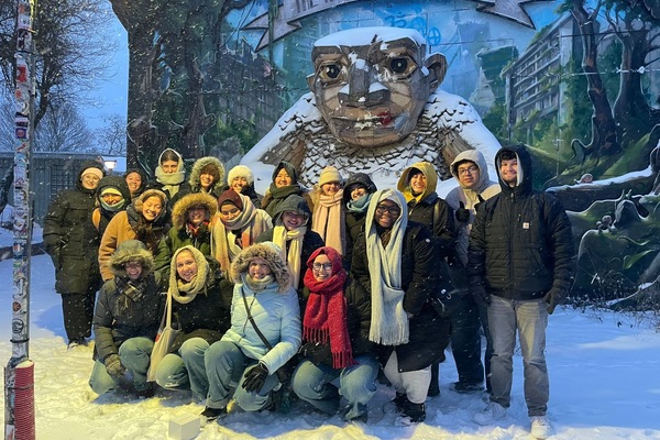 Representation of the achievement named 'Similar but different: Trine student Grace Larson enjoying semester in Sweden'.
