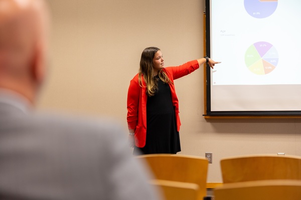 Representation of the achievement named 'OSRI Faculty Nomination - Sarah Ahlheit (1)'.