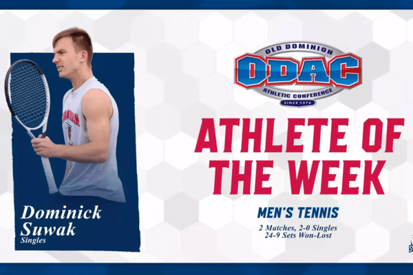 Representation of the achievement named 'Suwak Claims Fifth ODAC Singles Player Of The Week Award'.