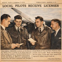 An Albany Times Union clipping featuring Army 2nd Lt. Joseph Burke as a civilian flying student.