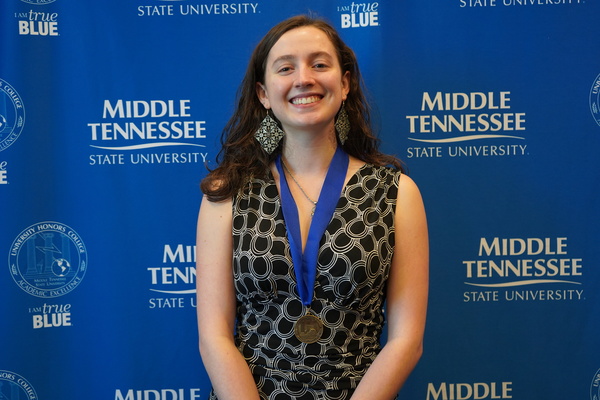 Representation of the achievement named 'Audrey Conley successfully defends Honors thesis at MTSU'.