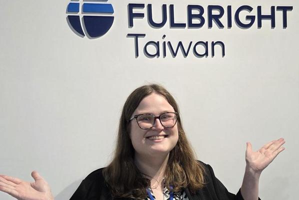 EIU’s Heather Crank at the Taiwanese Fulbright Office in Taipei City.