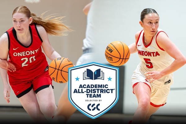 Junior Carlie Young (Left) and junior Megan Desrats (Right) named to College Sports Communicators Women's Basketball Academic All-District Team
