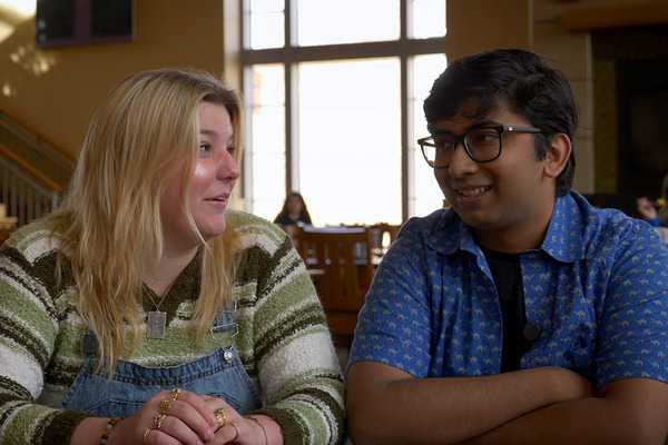 Skylyn Ellison and Kabir Burman during a fall 2024 interview.