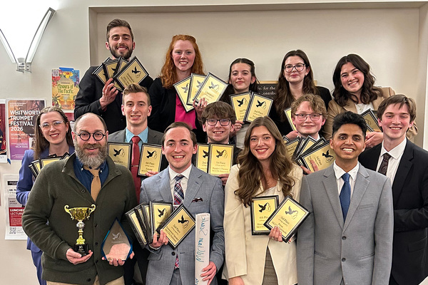 Representation of the achievement named 'Greene County To Honor Cedarville Forensics Team After National Success '.