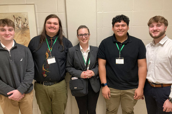 Attending the Great Plains Political Science Association meeting from Central were (from left) Isaac Stensland, Steel Anderson, Stephanie Wise, Dante Trinidad-Gomez and Lincoln Stensland. 