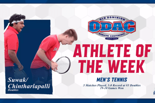 An image of two tennis players with a graphic that reads "athlete of the week."