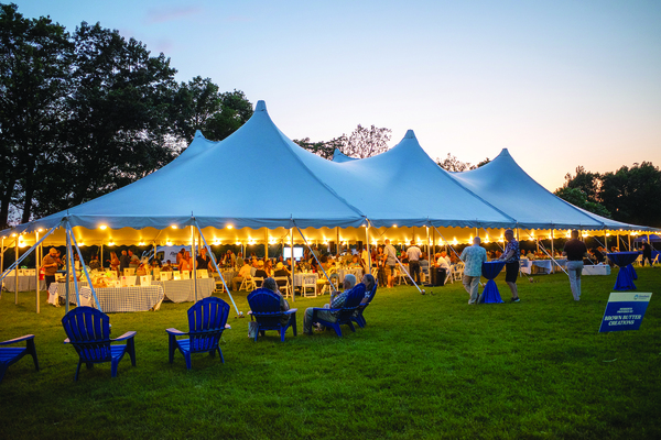 Photo of the big tent alongside the Connecticut River