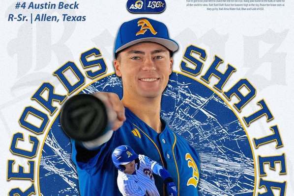 Graphic of Austin Beck, listing his new team records