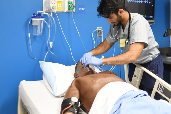 A Dalton State College respiratory therapy student gains hands-on learning during a simulation exercise in the college’s healthcare simulation lab. Dalton State’s respiratory therapy program recently received the Commission on Accreditation for Respiratory Care’s Distinguished Registered Respiratory Therapist Credentialing Success Award for the 11th consecutive year, recognizing the program's sustained success in preparing graduates to earn the profession’s highest credential. 