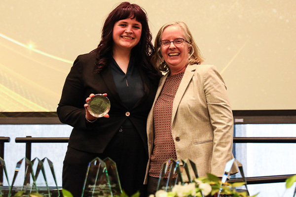 Representation of the achievement named 'Audrey Schubert named Outstanding Student in Research, Scholarship or Creative Activity '.