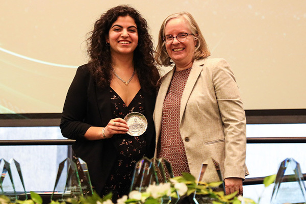 Representation of the achievement named ' Martina Tatalias named Outstanding Student Academic Leader'.
