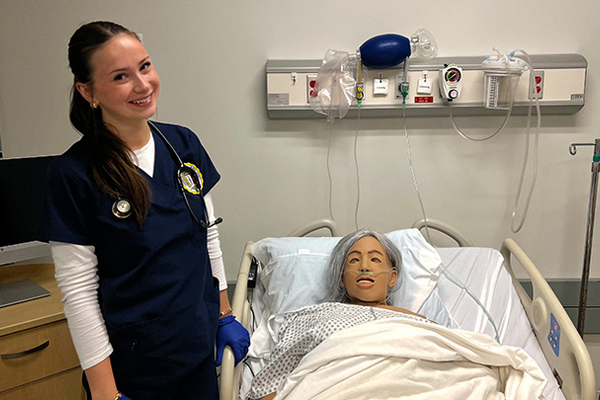 Representation of the achievement named 'Nursing student developing as empathetic health care leader'.