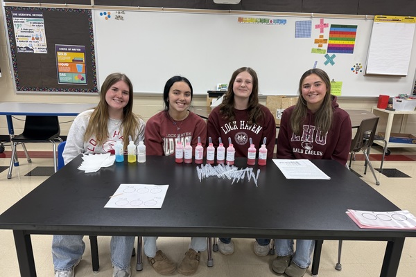 From left, are CU-Lock Haven Health Science Club members Ella Lawton, Natalie Dunworth, Brooklynn Price and Abby Leto.