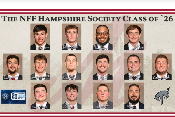 Headshots of Muhlenberg's football players named to the Hampshire Honor Society.