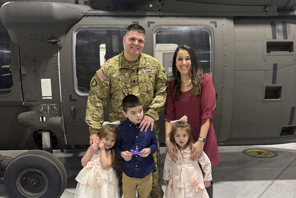 Salvatore Garcia, a Smithtown resident, was promoted to lieutenant colonel in the New York Army National Guard during a March 13, 2026, ceremony at the New York Army Aviation Support Facility in Ronkonkoma, N.Y.
