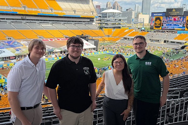 Representation of the achievement named 'SRU students gain experience as working media at the NFL Draft'.