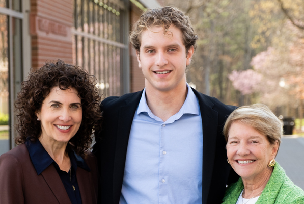 Comeiro poses for a photo with President-elect Dr. Robin Cautin and President Antoinette Hays.