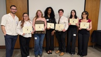 Group photo of 2026 Tom Hope Media Scholar Award winners holding their certificates.
