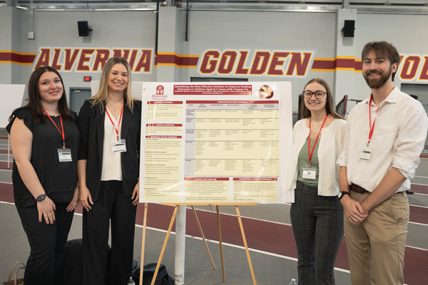 Representation of the achievement named 'Over 100 Alvernia students present research at annual HECBC conference'.