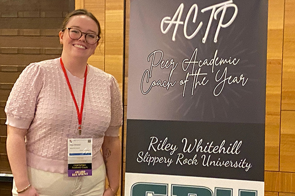 Representation of the achievement named 'Riley Whitehill leads assessment of academic coaching strategies'.