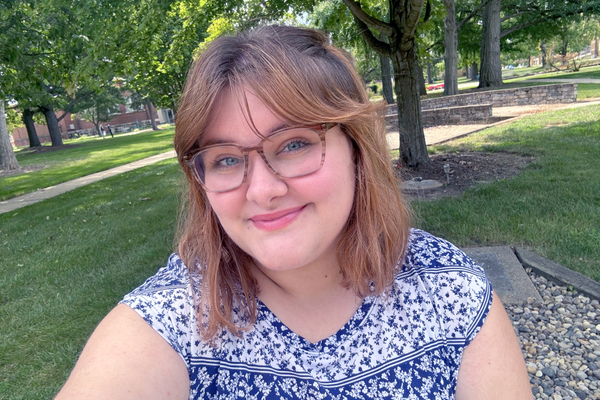EIU senior and upcoming graduate Elly Aly (Golconda, Illinois) on EIU’s campus.