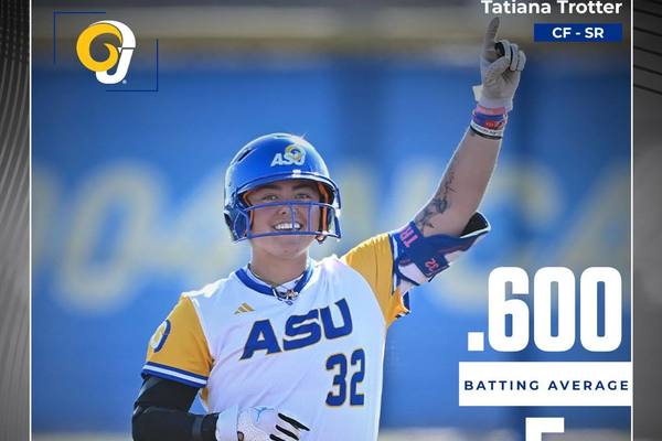 NFCA Player of the Week graphic of Angelo State's Tatiana Trotter