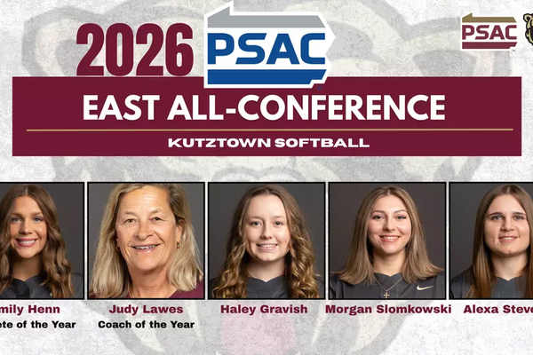 Representation of the achievement named 'Four from Kutztown University Softball Earn 2026 All-PSAC East'.