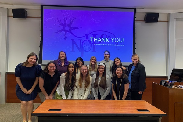 Representation of the achievement named 'Emmanuel Students Inducted into Nu Rho Psi Honor Society '.