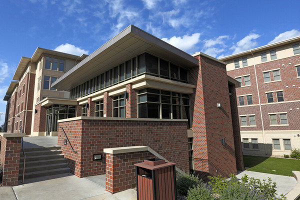 Exterior photo of the west entrance of the Knoll Residential Center.