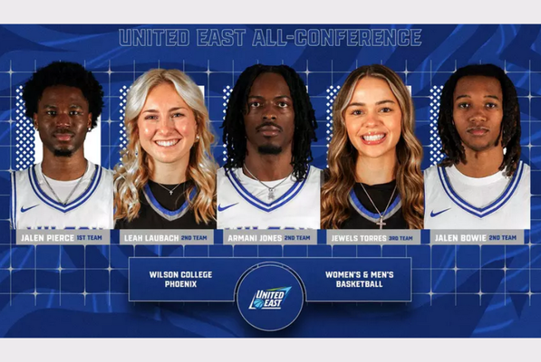 Five members of the Wilson College basketball teams selected for all-conference teams.
