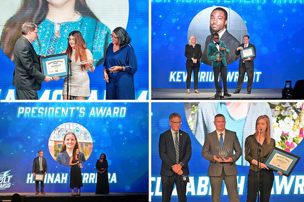 Collage of MTSU University Bolt Award winners.