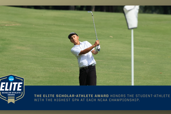 Watcharakan Chankarn named the men's golf Division III championships Elite Scholar Athlete Award winnner.
