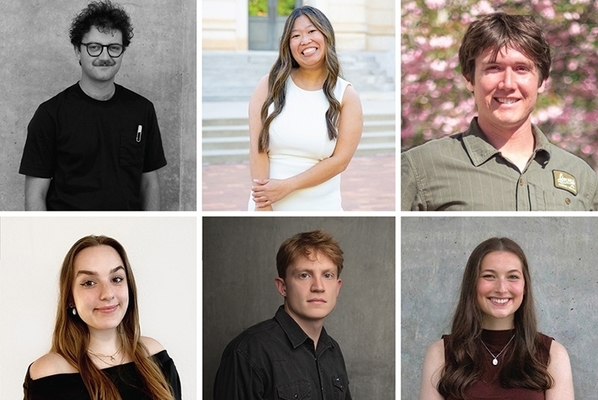 headshots of the six students described in the article