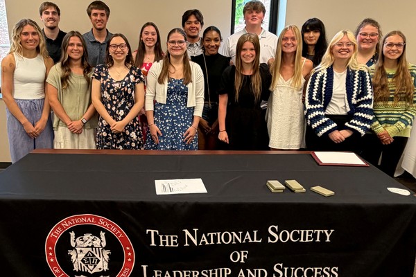 Group of students inducted into the National Society of Leadership and Success.