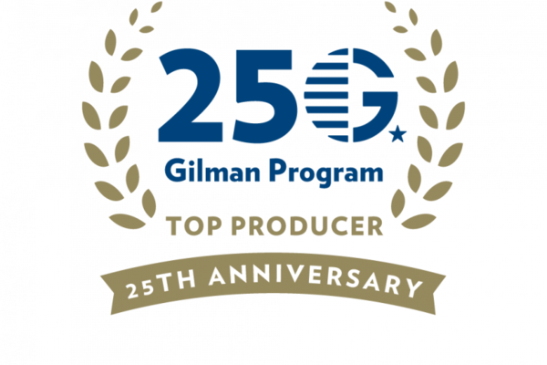 Representation of the achievement named 'Spring 2026 Gilman Scholarships Recipients '.
