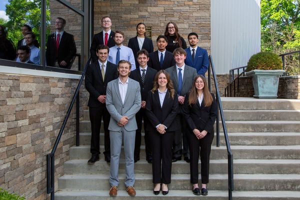Pictured on the front row from left are Seth Griffin of Murray County, Madelynn Ritchey of Floyd County, and Marianne Easley of Catoosa County. On the second row from left are Owen Brooker of Whitfield County, Zach Tatum of Bartow County, and Maximus Stone of Gordon County. On the third row from left are Cole Johnston of Murray County, Enrique Soto of Murray County, and Giovanni of Whitfield County. On the back row from left are Erich Johnson of Walker County, Jennifer Lopez of Murray County, and faculty inductee Hannah Makarzyk.