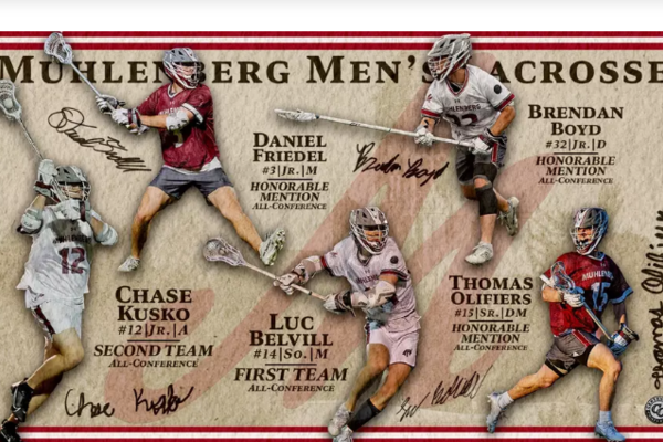 Lacrosse awardees in action