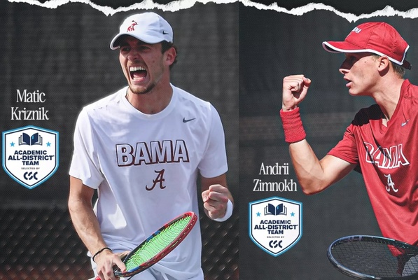 Representation of the achievement named 'Alabama's Kriznik and Zimnokh Selected to CSC Academic All-District Team'.