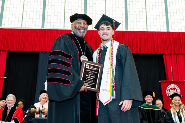Representation of the achievement named 'ESU Announces University Service Award Winner '.
