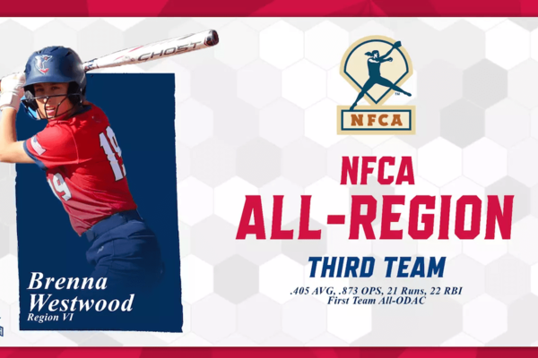 All-region softball graphic featuring a photo of Shenandoah University's honoree.