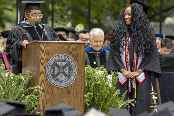 Representation of the achievement named '2026 Graduate Jasmine Jeffries Presented Award at Rhodes College Commencement Exercises'.