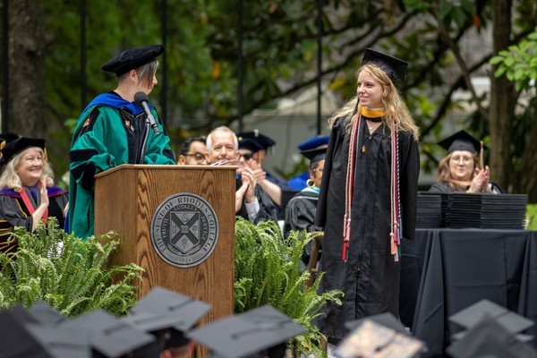 Representation of the achievement named '2026 Graduate GraceAnne Hodgson Presented Award at Rhodes College Commencement Exercises'.