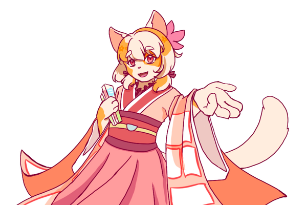 Zheng's character, Fujino Yuuka (Yuuka is her first name) is a maneki bridging the human and yokai world together through her light novels and manga. Encouraged by her yokai friends, she travels throughout the world, writing stories of the yokai world to the human world, and brings back ideas from the humans to the yokai in turn. 