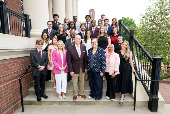 Spirit of State recipients pose with Mississippi State President Mark E. Keenum and Vice President for Student Affairs Regina Hyatt.