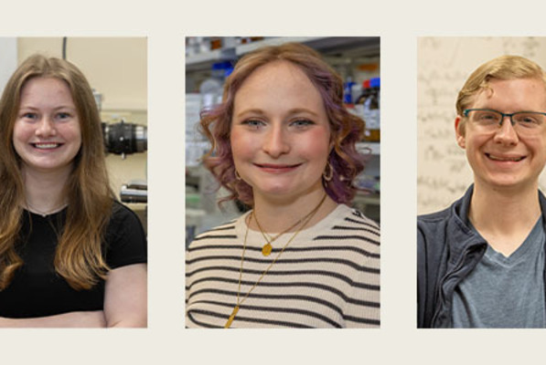 Headshots of three students