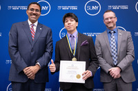 Wyatt Parker with SUNY Chancellor John B. King, Jr. and GCC President Dr. Craig Lamb.